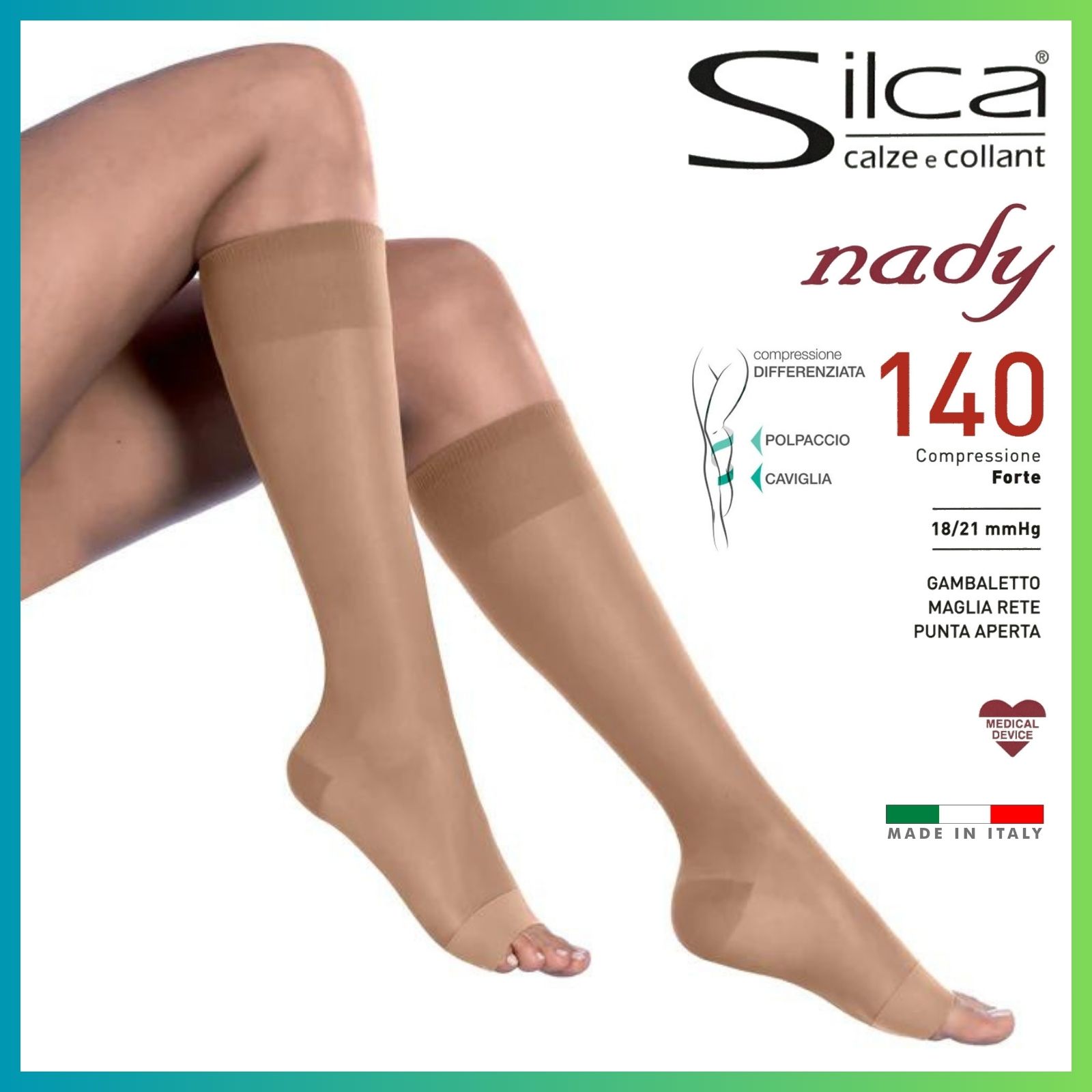 Lycra Tessuto SILCA COLLANT CALZE 140DEN 18/21mmHG COMPRESSIONE - Main Image