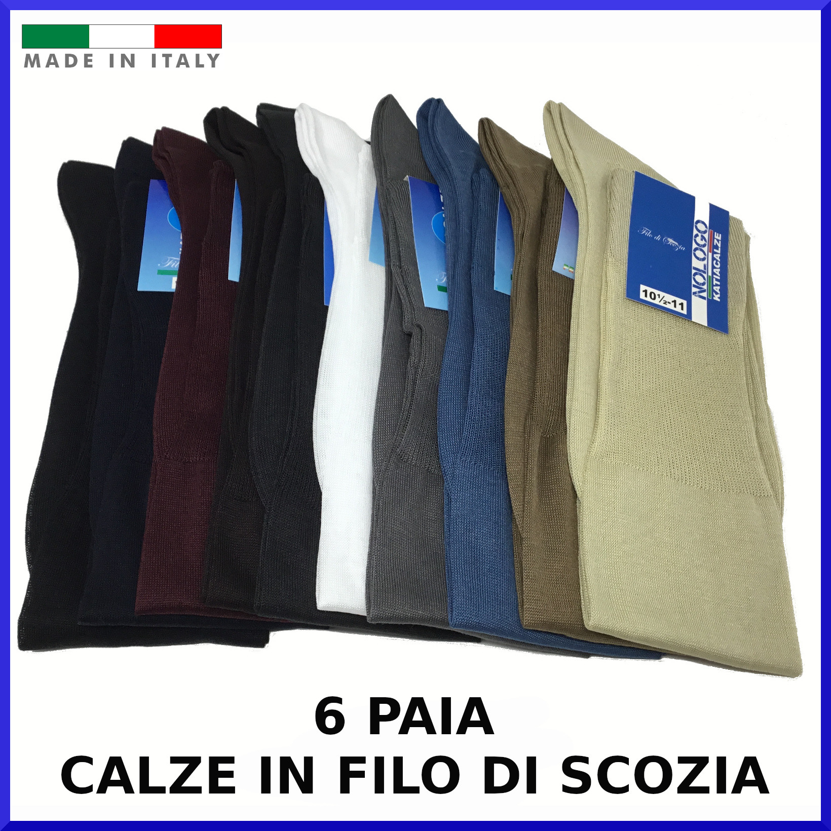paia di calze in FILO DI SCOZIA da uomo lunghe calzini cotone