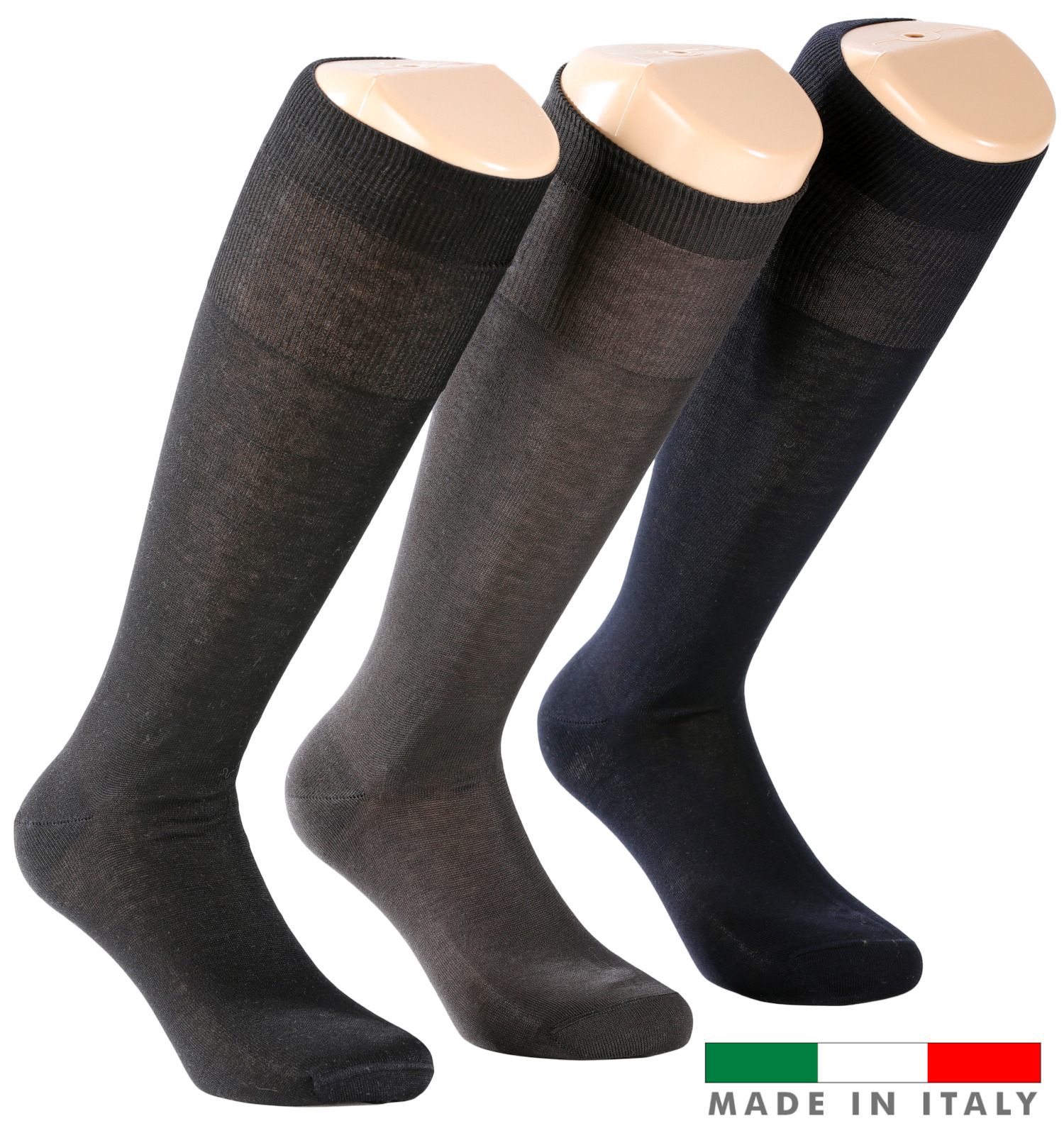 Calzini Cotone Uomo 6/9 Paia Calze Uomo In Cotone Filo Di Scozia - Rinforzate, Lunghe, Taglie 39-46, Made In Italy Calze Uomo Filo Di Scozia - 2